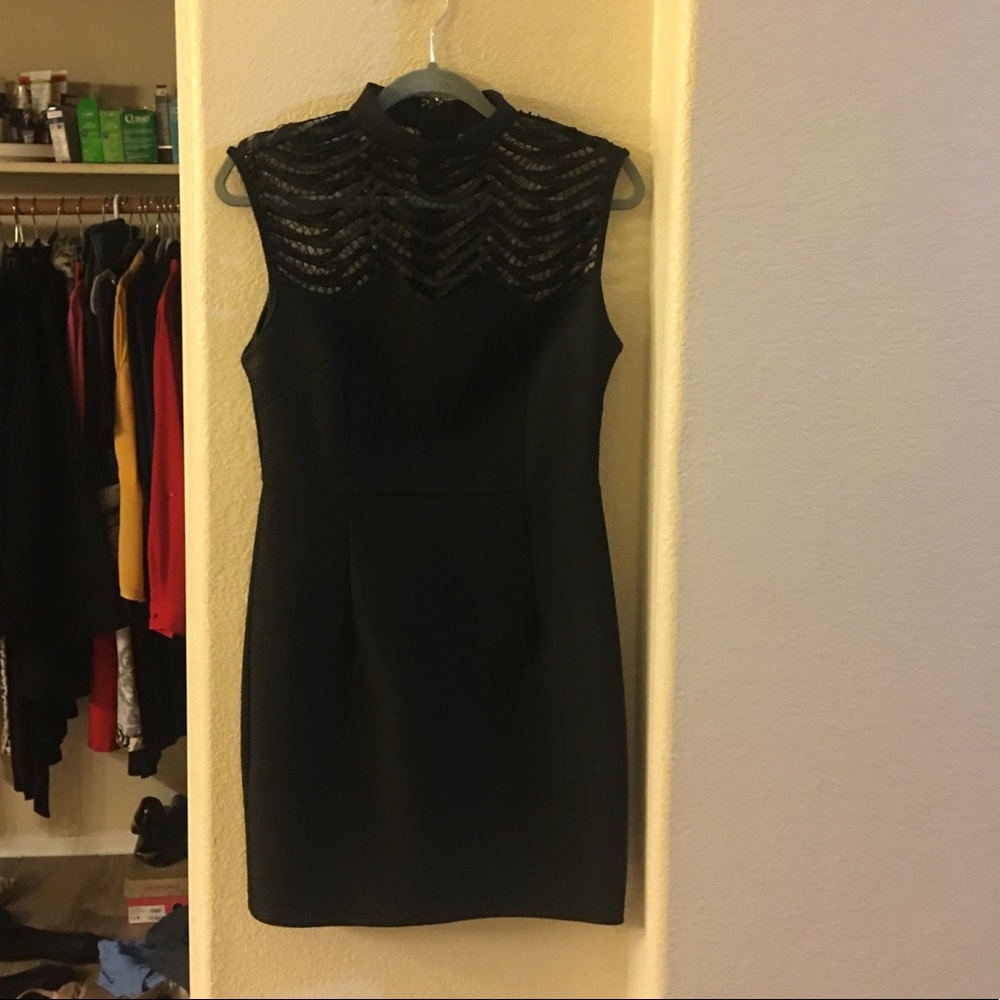 A mini black dress